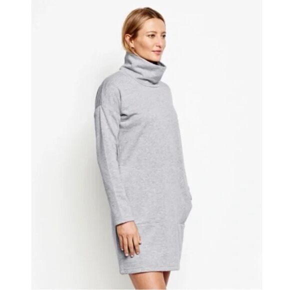 Orvis Signature Fleece Gray Funnel Neck Dress w/ Pickets Sz XL NWOT - Picture 1 of 8